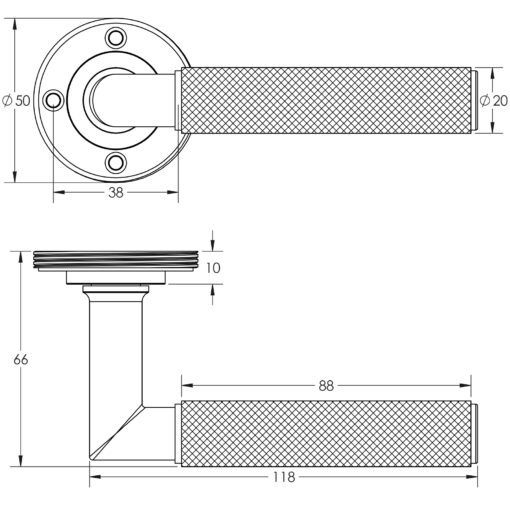 Burlington Piccadilly Knurled Door Handles