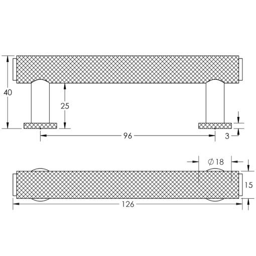 Burlington Piccadilly Knurled Cabinet Handles