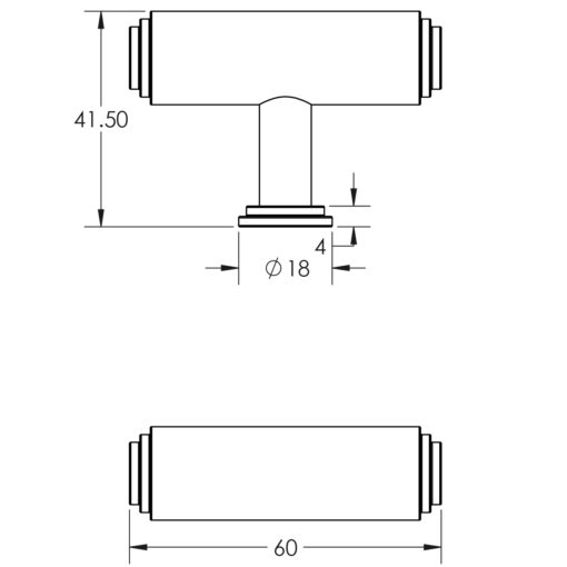 Belgrave T Bar Stepped Cupboard Knobs