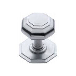 Oct Centre Door Knob – 85mm - Polished Satin Chrome