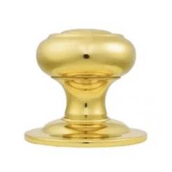 Verda Centre Door Knob - 86×70mm - Polished Brass
