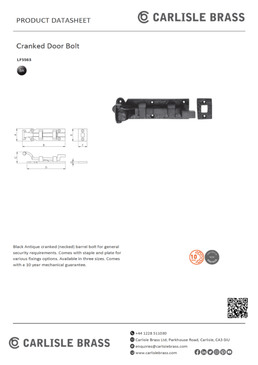 Cranked Door Bolt - Image 4