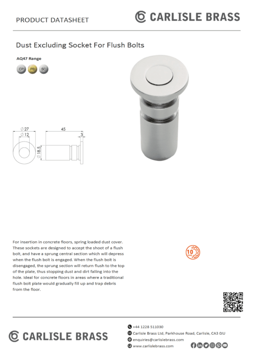 Dust Excluding Socket For Flush Bolts - Image 6