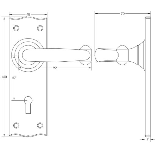 Antique Regal Suite Lever on Plate