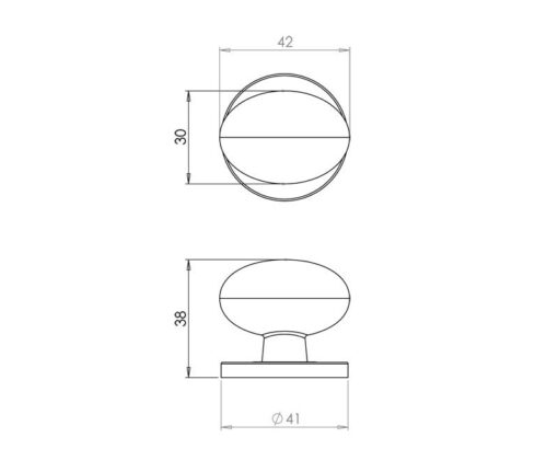 Oval Cupboard Knob - Image 2