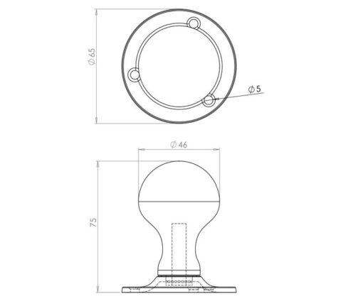 Jedo Ball Shape Mortice Door Knobs