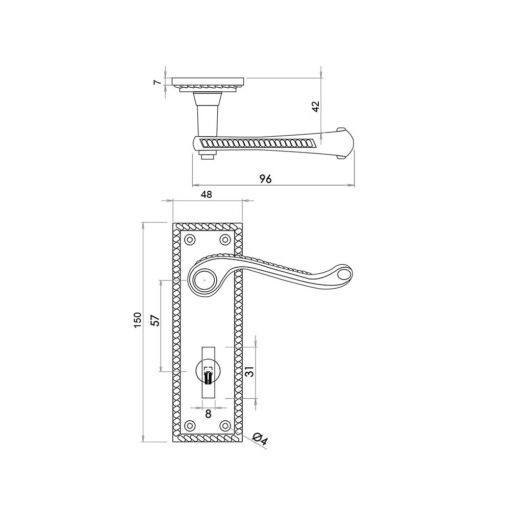 Jedo Georgian Suite Lever on Plate