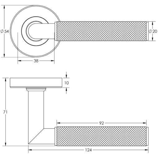 Nero Mitred Door Handle