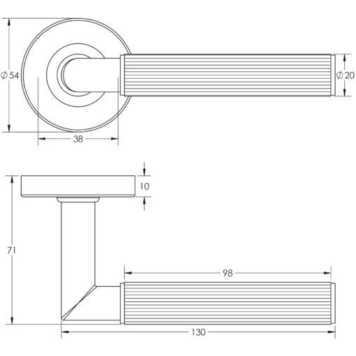Three One Six Linear Knurled Door Handle