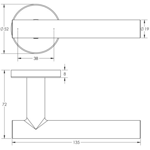Atlanta Door Handles on Rose Grade 201 Satin Stainless Steel