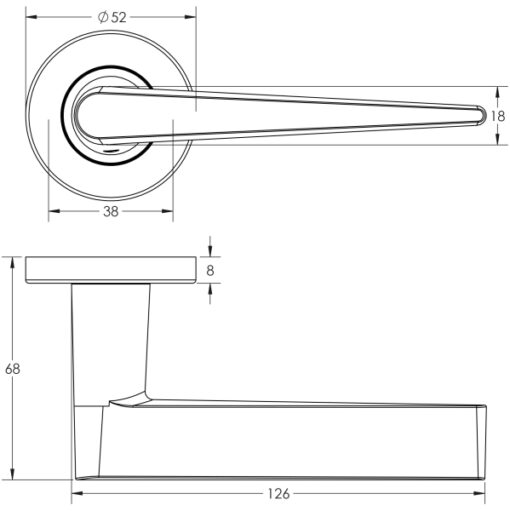 Meteor Door Handle on Rose Grade 304 Satin Stainless Steel