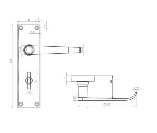 Jedo Victorian Straight Lever on Plate