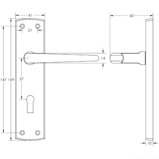 Jedo Bray Suite Lever on Plate