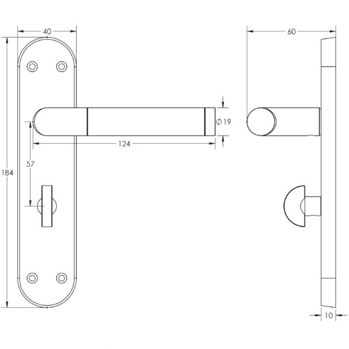 Jedo Mitred Suite Lever on Plate