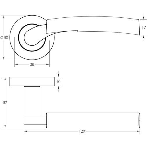 Jedo Dual Range Arkus Door Handles