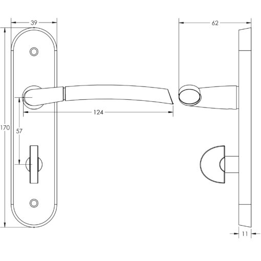 Jedo Lorenzo Kontrax Suite Lever on Plate