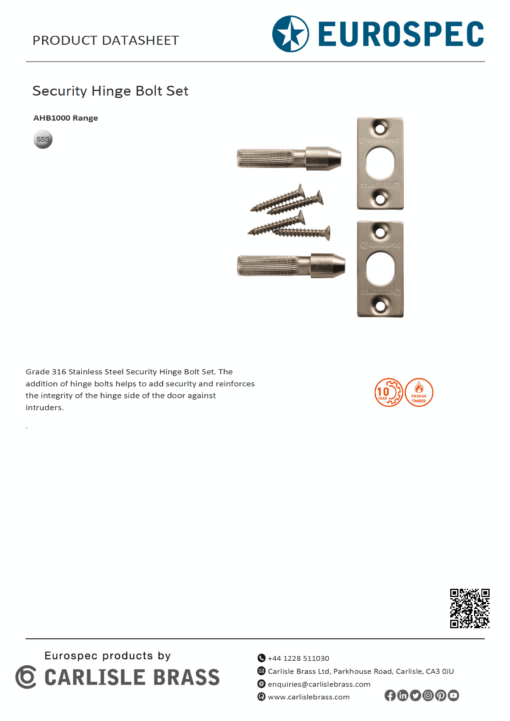 Security Hinge Bolt Set - Image 2