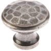 Jedo Collection Valley Forge Hammered Cabinet Knob (20mm, 30mm OR 40mm), Pewter Patina