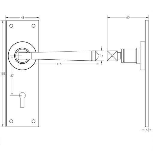 Valley Forge Handforged Lever on Plate
