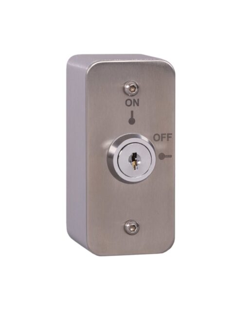 Architrave Stainless Steel On/Off Latching Key Switch with Aluminium Extrusion