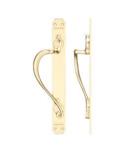 Pull Handle on Art Nouveau Backplate - Left Hand - 377mm x 42mm