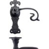 Scroll Lever on Fleur De Lys Backplate - 6" - Latch