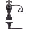 Scroll Lever on Fleur De Lys Backplate - 6" - Bathroom