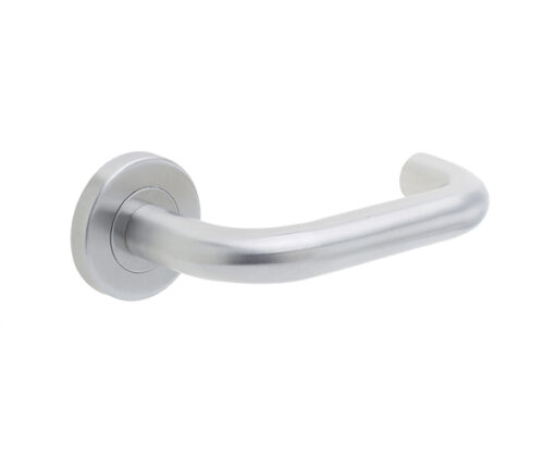 Orbit 19mm Door Handle on 8mm Sprung Rose Grade 201 Satin Stainless Steel