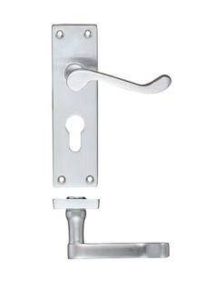 Project Victorian scroll lever on euro backplate -150mm x 40mm