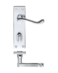 Project Victorian scroll lever on bathroom backplate -150mm x 40mm