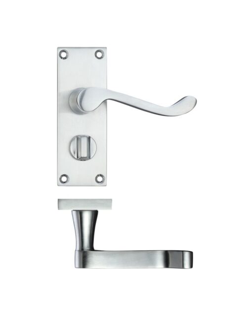 Project Victorian scroll lever on privacy backplate -114mm x 40mm