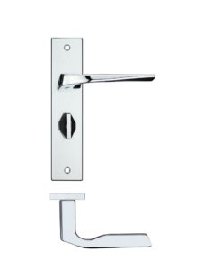 Lyra lever on bathroom backplate