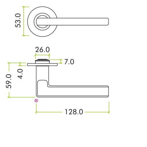 Varese Lever on 4mm Round Slim Sprung Rose