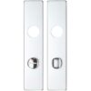 Spare Push on Bathroom Backplate for Aluminium including the Turn and release - 78mm Centres - Long Backplate