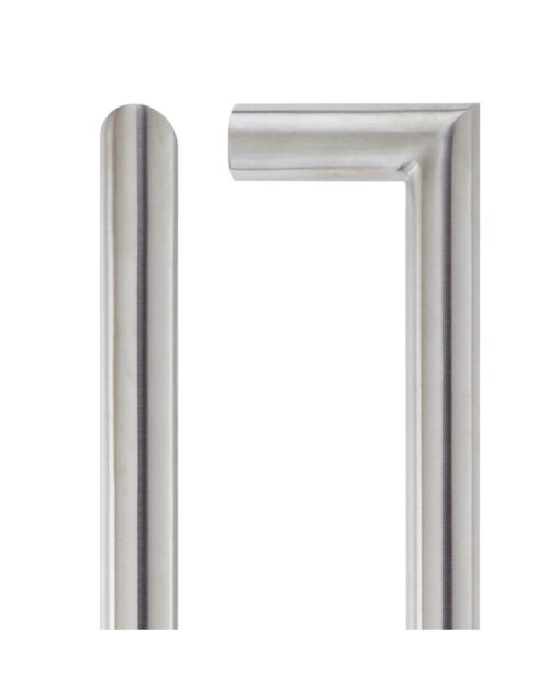 19mm Mitred Pull Handle - 600mm Centers - Grade 201 - Bolt Through Fixings