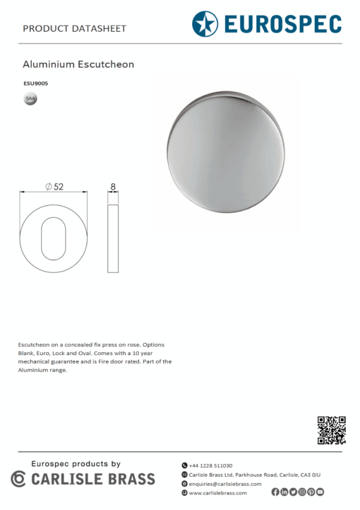 Aluminium Escutcheon - Image 5