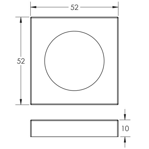 Burlington Plain Square Outer Rose for Burlington Escutcheon - Image 2