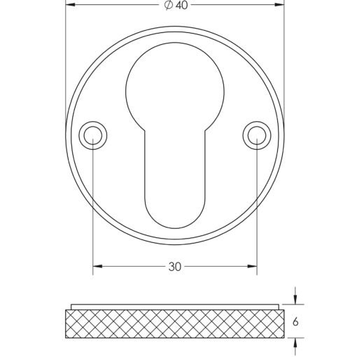 Burlington Westbourne Knurled Euro Profile Escutcheon - Image 3