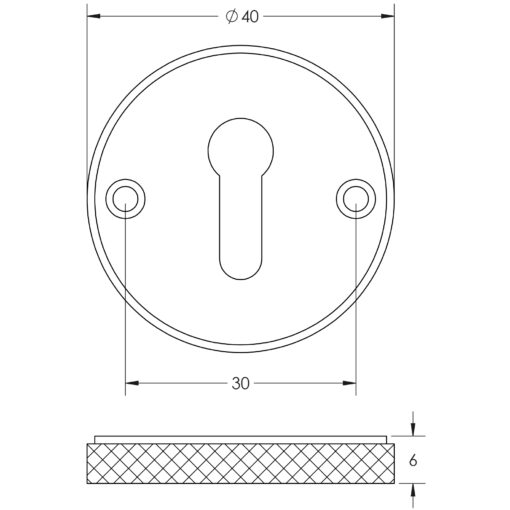 Burlington Westbourne Knurled Standard Keyway Escutcheon - Image 2