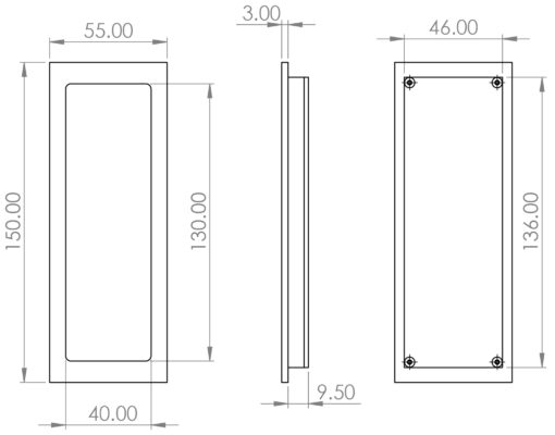 Burlington Rectangular Flush Pull - Image 2