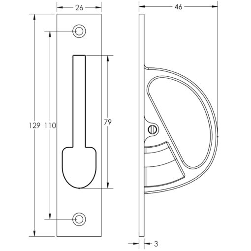 Burlington Sliding Door Edge Pull - Image 2