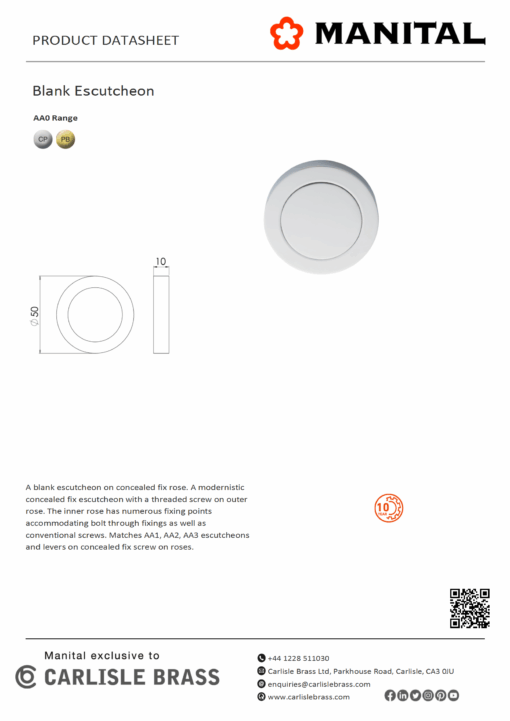 Blank Escutcheon - Image 2