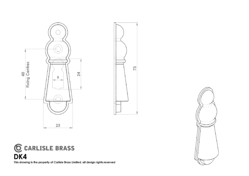 Pear Drop Covered Escutcheon - Image 3