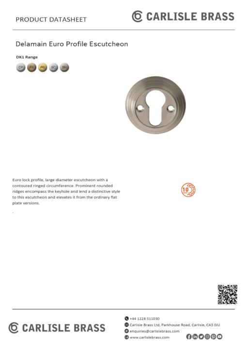 Delamain Euro Profile Escutcheon - Image 2