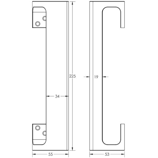 Aluminium Cranked Pull Handles - Image 2