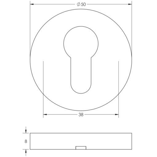Euro Profile Escutcheon Satin Anodised Aluminium - Image 2