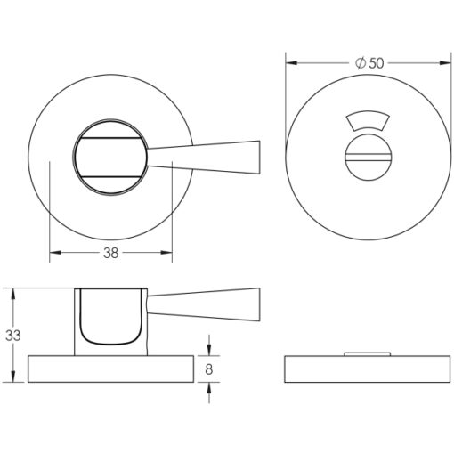 Easy Turn & Release with Indicator 50mm Satin Anodised Aluminium - Image 2