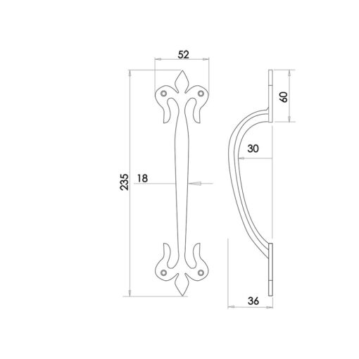 Fleur De Lys Pull Handles - Image 2