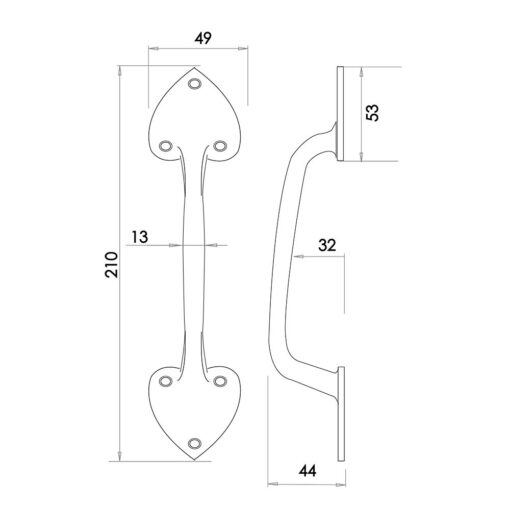 Antique 200mm Pull Handle - Image 2