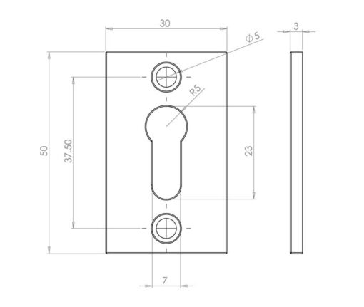 Antique Rectangular Escutcheons - Image 2